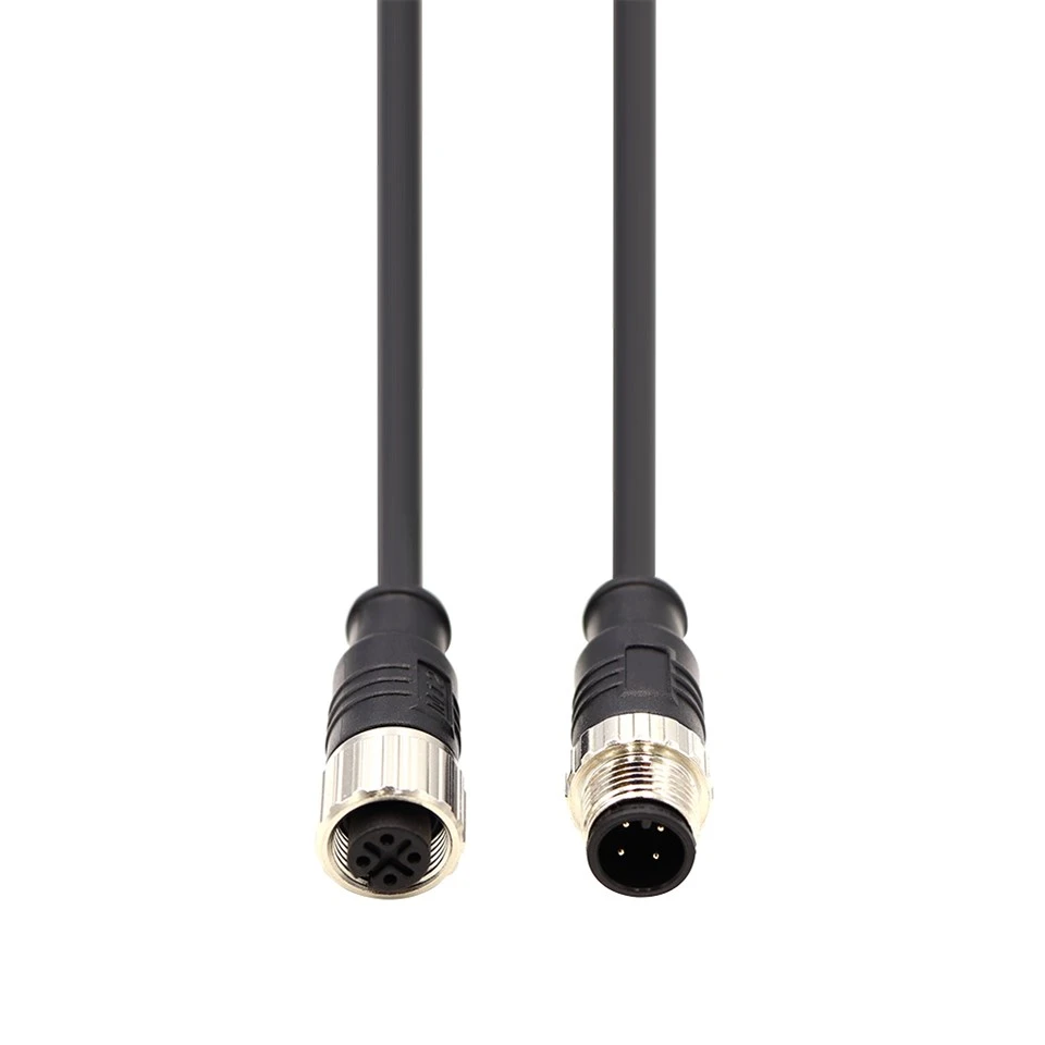 M12 5 Pin Konektor Tahan Air Berulir IP67