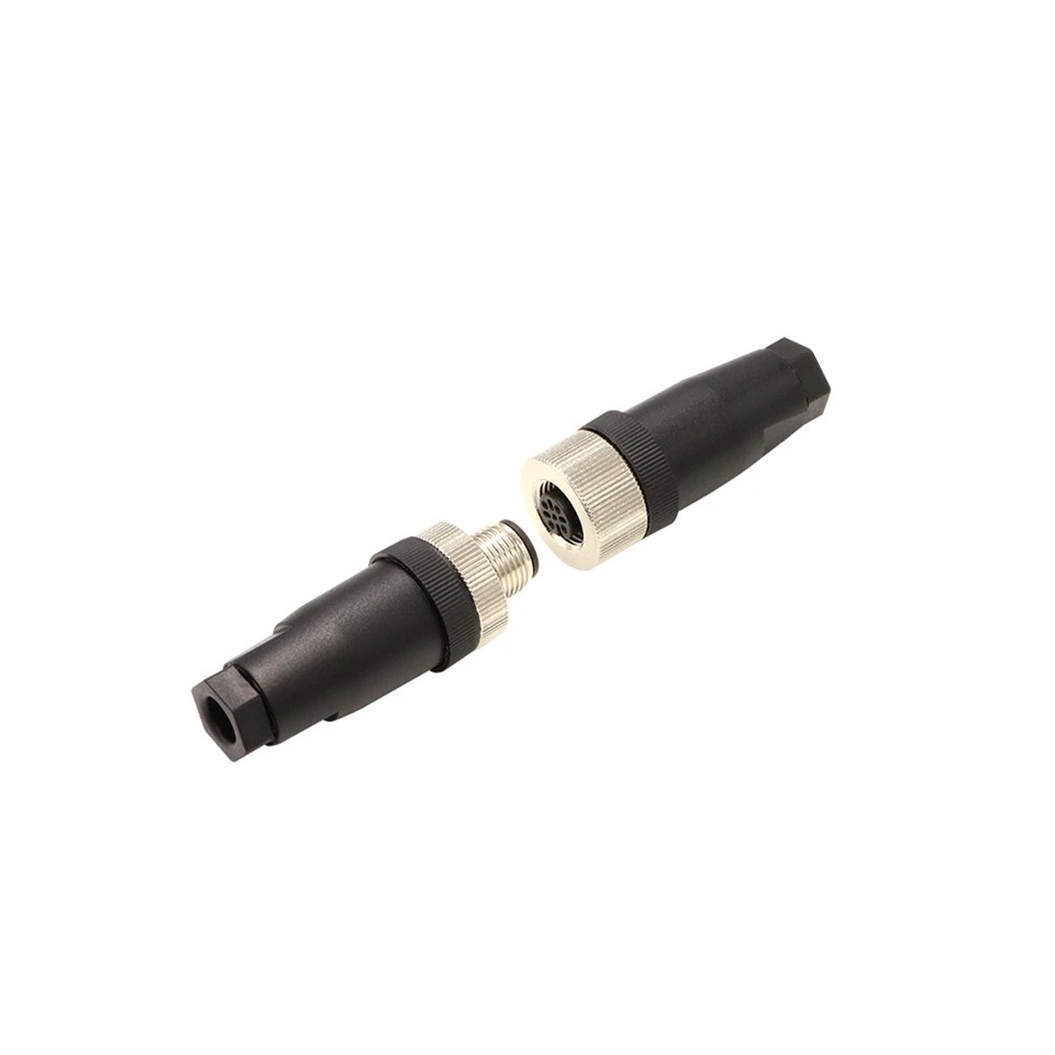 M12 8 Pin Konektor Tahan Air Tugas Berat IP67